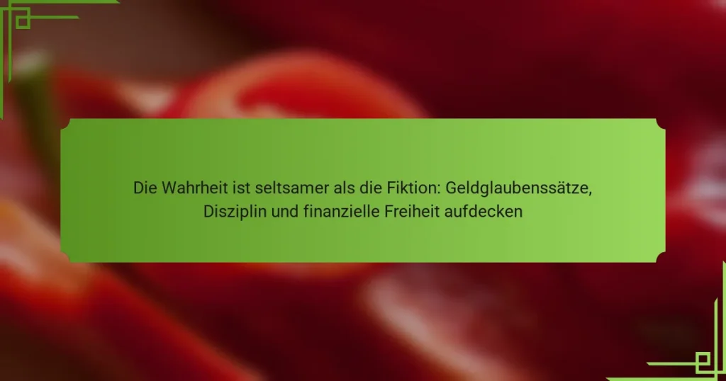 Die Wahrheit ist seltsamer als die Fiktion: Geldglaubenssätze, Disziplin und finanzielle Freiheit aufdecken