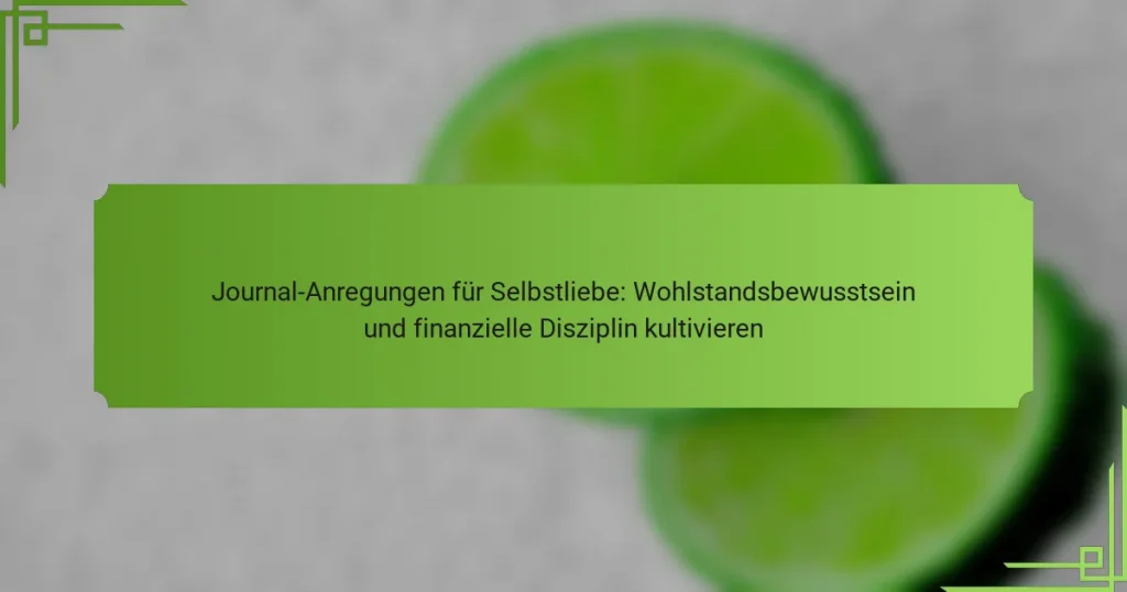 Journal-Anregungen für Selbstliebe: Wohlstandsbewusstsein und finanzielle Disziplin kultivieren