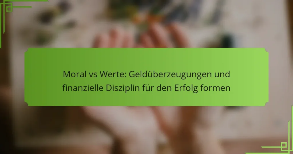 Moral vs Werte: Geldüberzeugungen und finanzielle Disziplin für den Erfolg formen