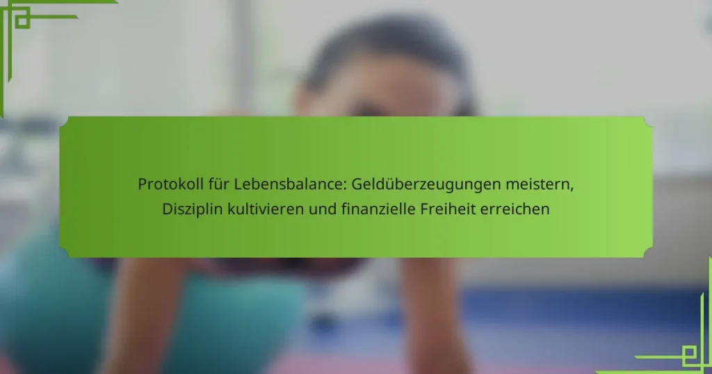 Protokoll für Lebensbalance: Geldüberzeugungen meistern, Disziplin kultivieren und finanzielle Freiheit erreichen
