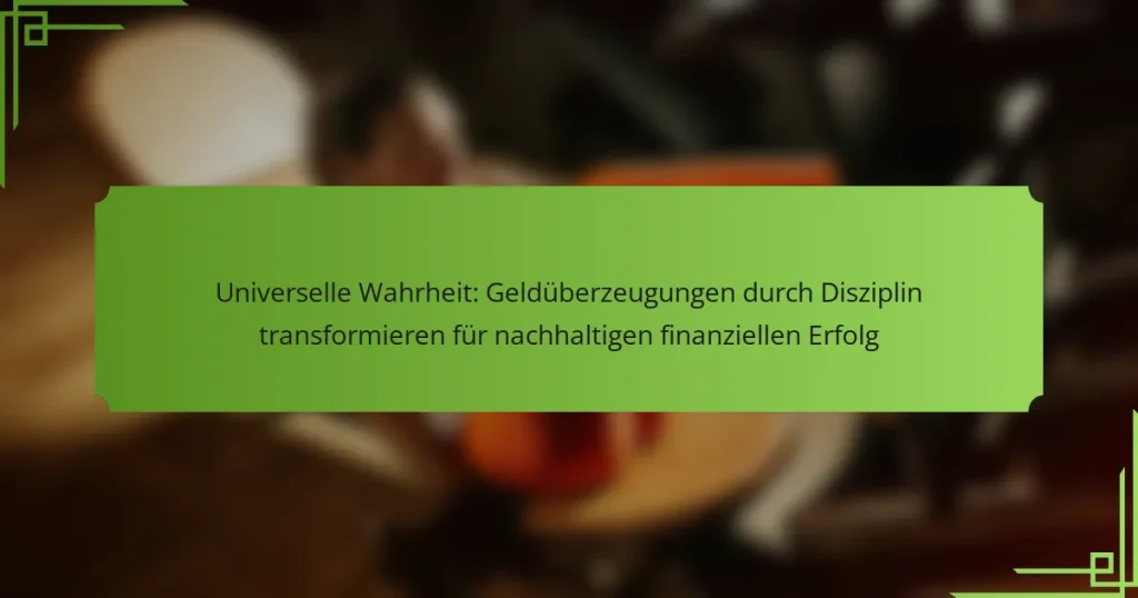 Universelle Wahrheit: Geldüberzeugungen durch Disziplin transformieren für nachhaltigen finanziellen Erfolg