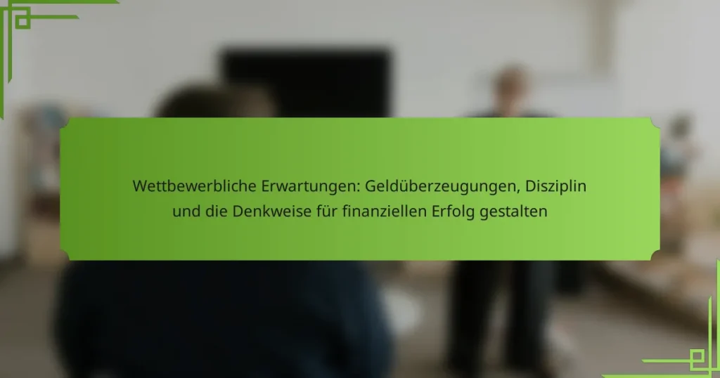 Wettbewerbliche Erwartungen: Geldüberzeugungen, Disziplin und die Denkweise für finanziellen Erfolg gestalten