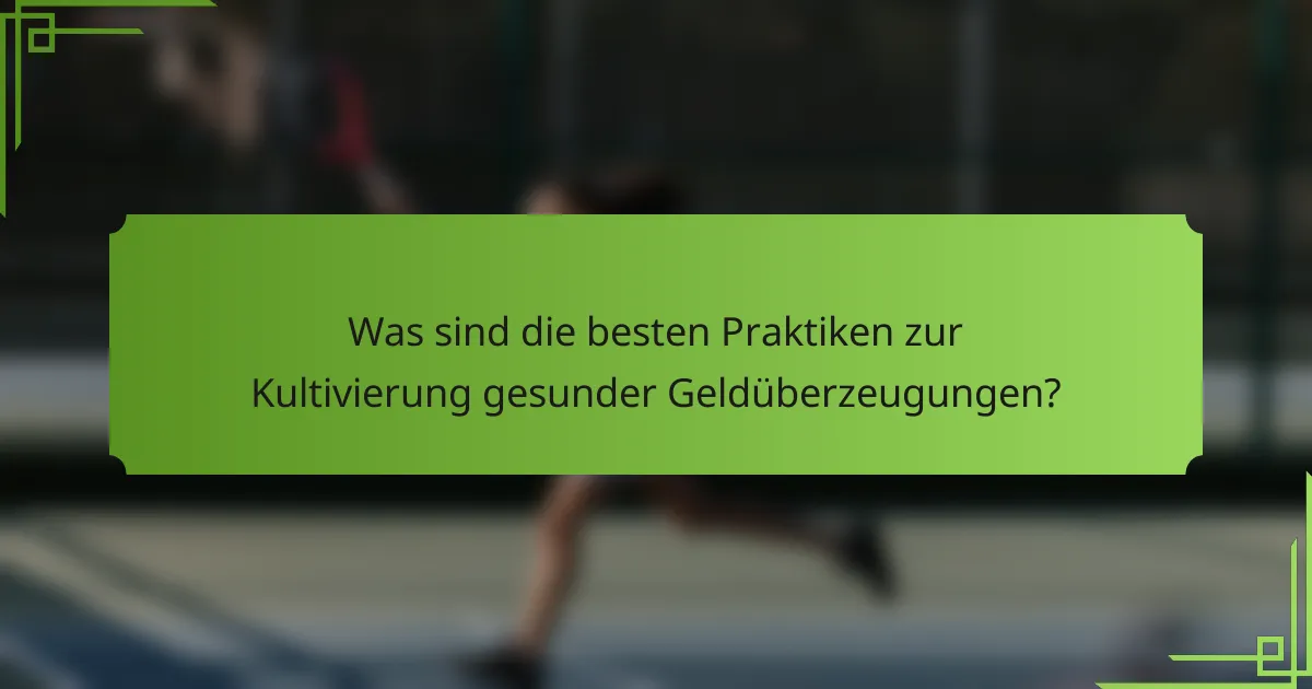 Was sind die besten Praktiken zur Kultivierung gesunder Geldüberzeugungen?