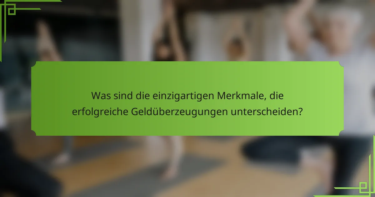 Was sind die einzigartigen Merkmale, die erfolgreiche Geldüberzeugungen unterscheiden?