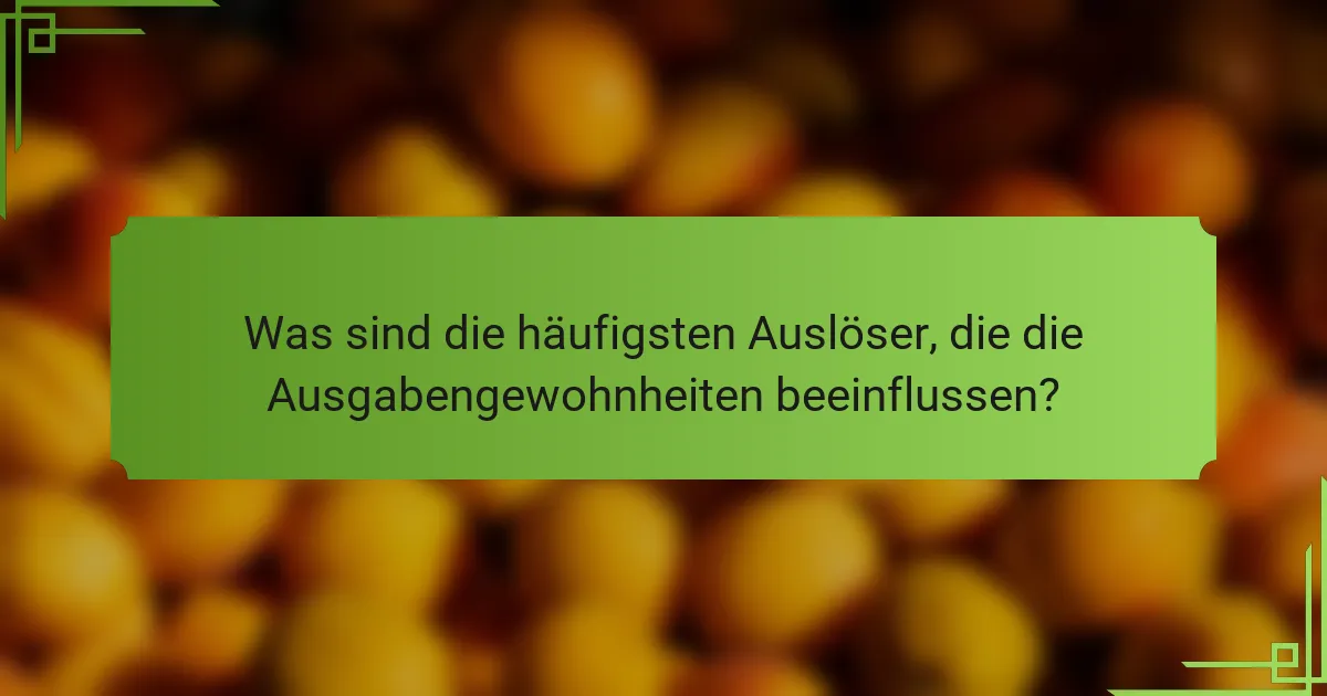 Was sind die häufigsten Auslöser, die die Ausgabengewohnheiten beeinflussen?