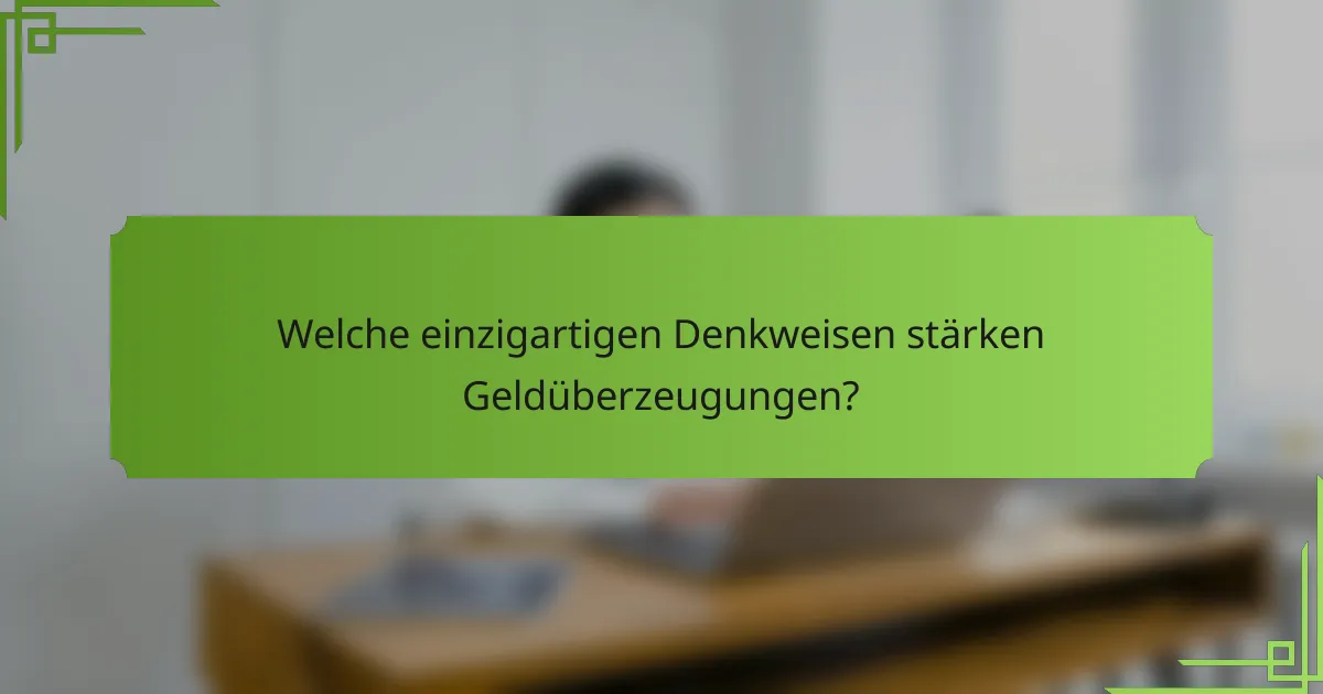 Welche einzigartigen Denkweisen stärken Geldüberzeugungen?