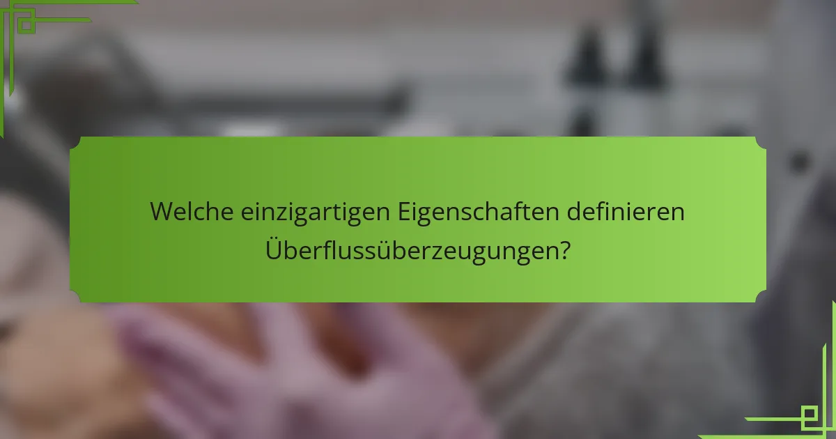 Welche einzigartigen Eigenschaften definieren Überflussüberzeugungen?