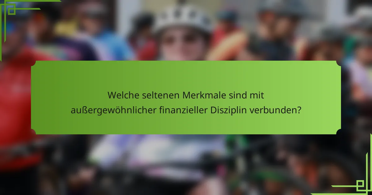 Welche seltenen Merkmale sind mit außergewöhnlicher finanzieller Disziplin verbunden?